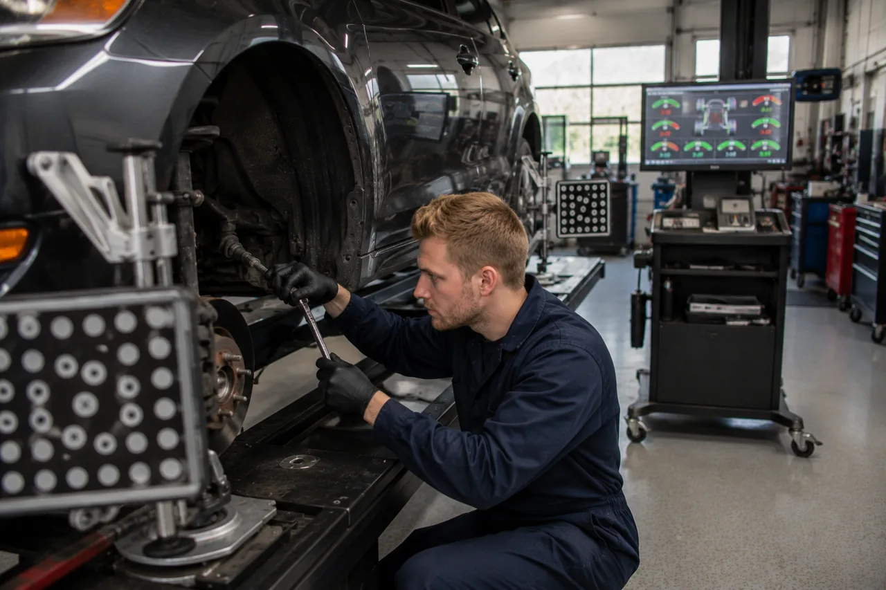 Wheel alignment service at Big O Tires Maple Ridge
